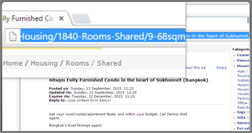 SEO friendly URL structure showing clean readable URLs for classifieds listings
